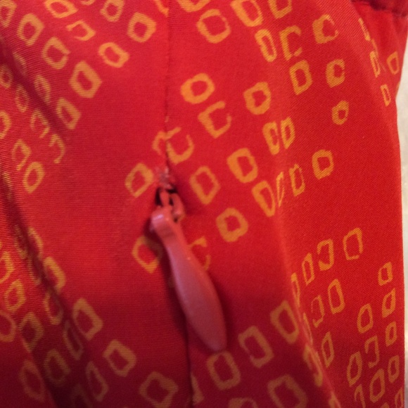 Gap Dress 6 Orange Surplice Wrap Neck Pockets Thin - Picture 2 of 8